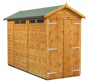 Power 10x4 Apex Secure Garden Shed - Double Door